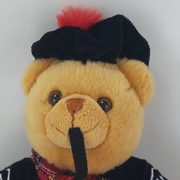 Vintage KEEL TOYS Scottish Bagpiper Bear Stuffed Animal Plush Toy Teddy Bear - Picture 7 of 8